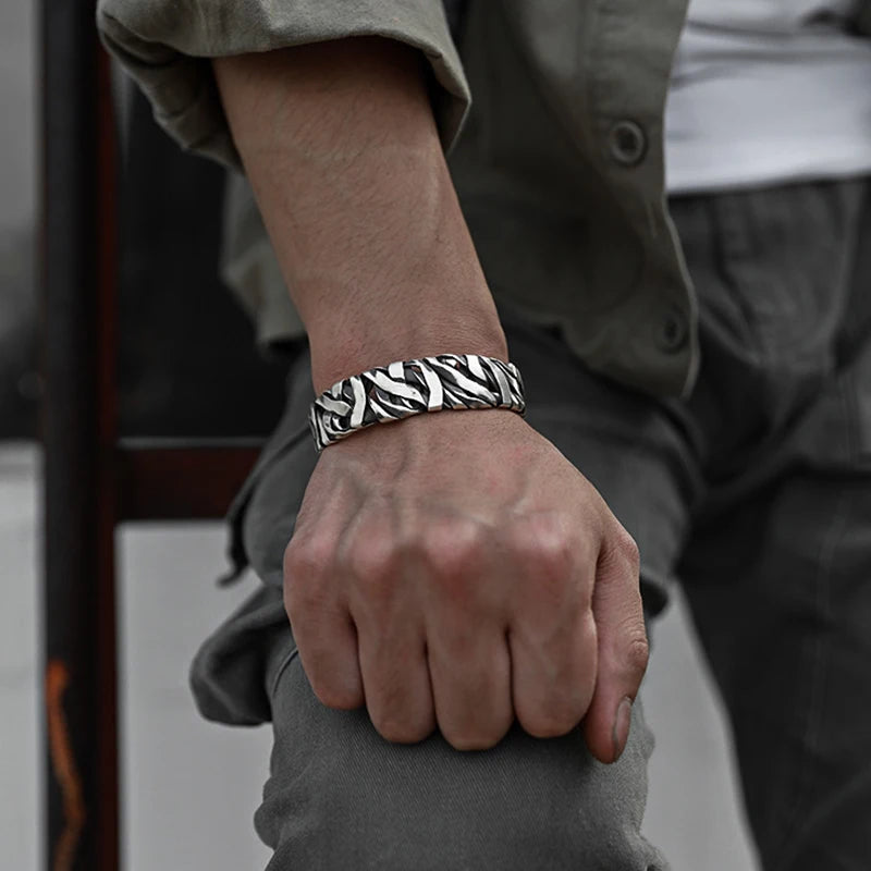 Titan - Bracelet Jonc en Argent texturé