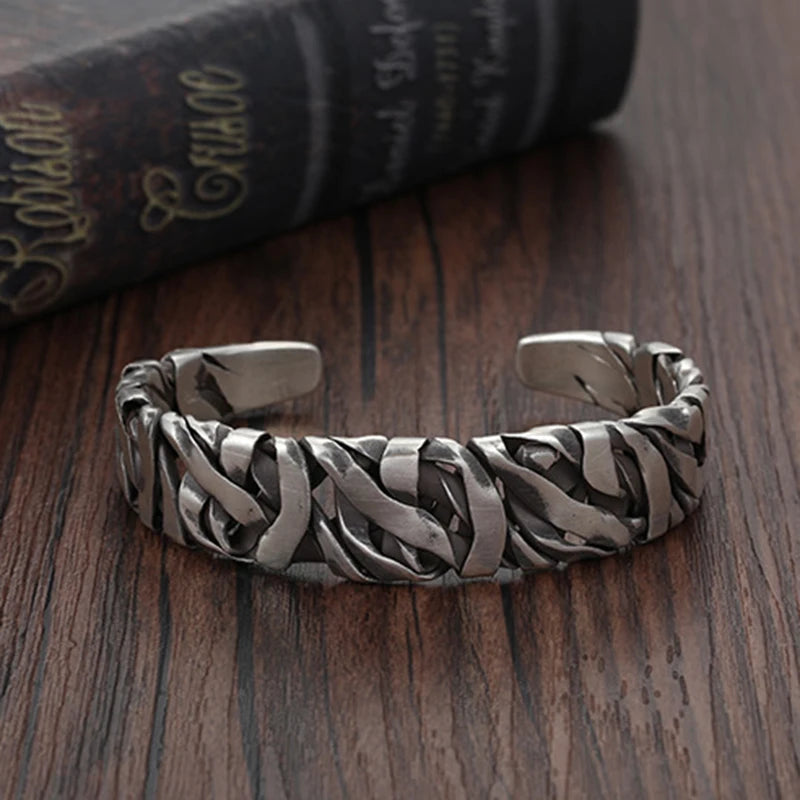 Titan - Bracelet Jonc en Argent texturé