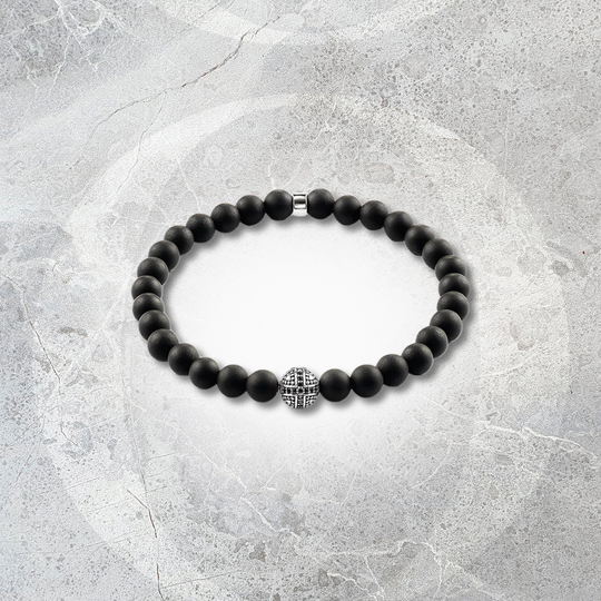 Chakra - Bracelets avec perle d'obsidienne noire