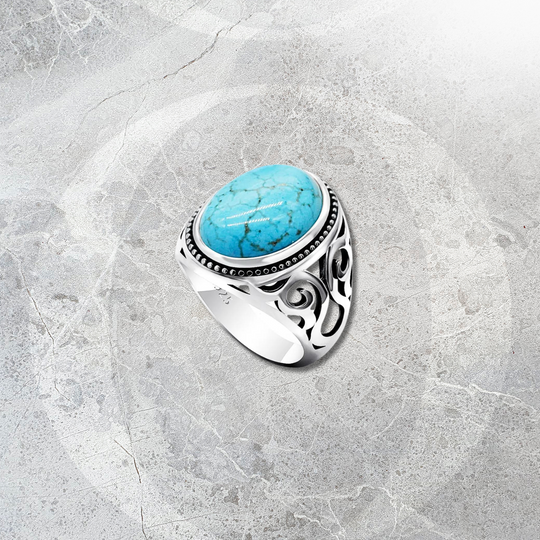 Aqua - Bague avec pierre d'Agate Naturelle