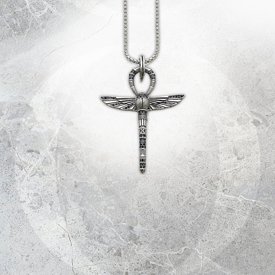 Life - Collier en argent avec un pendentif Ankh