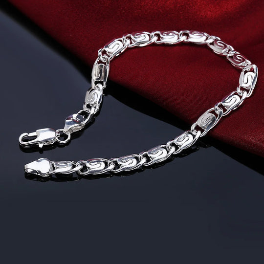 Steeve - Bracelet en argent double maille