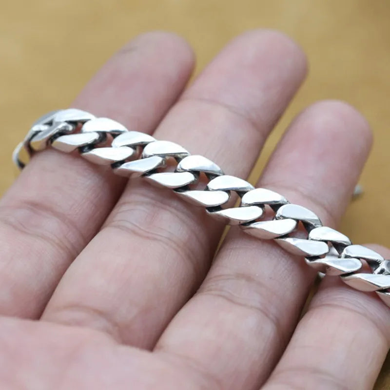 John - Bracelet monochrome à grosse maille en argent