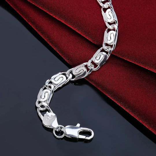 Steeve - Bracelet en argent double maille