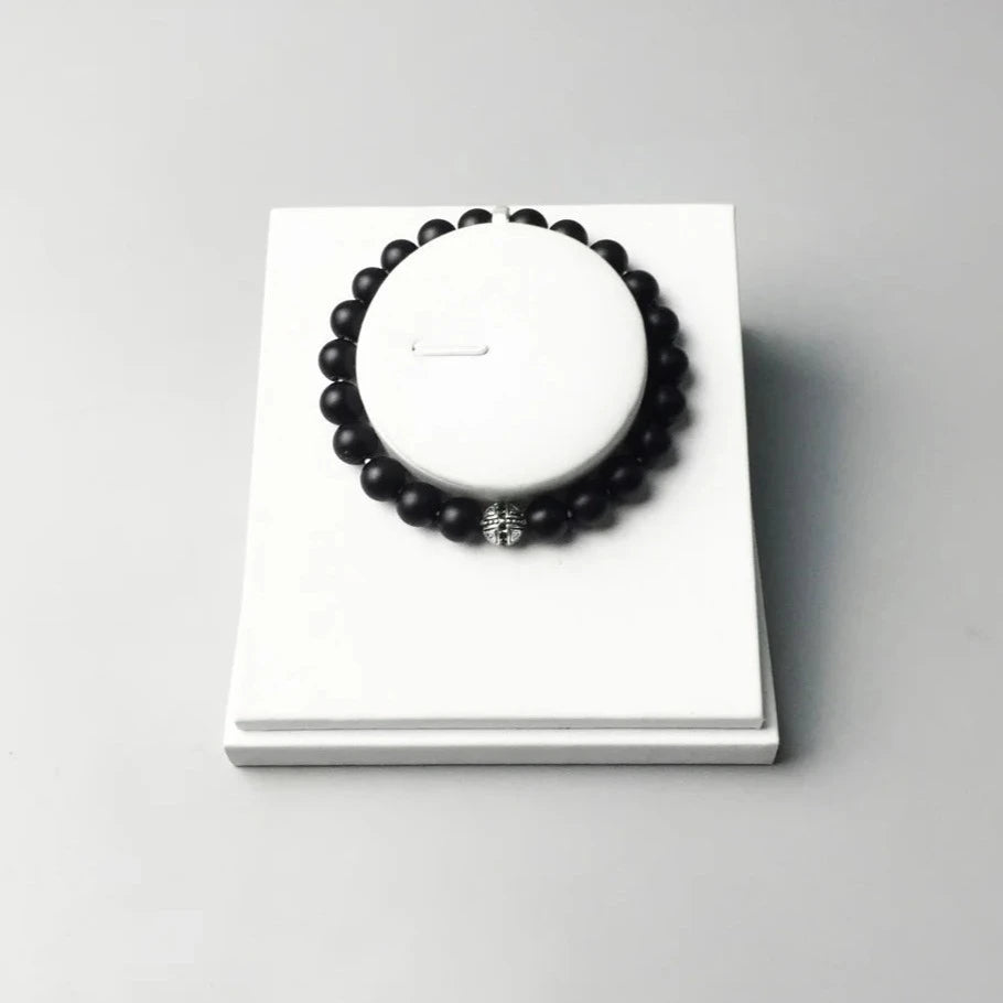 Chakra - Bracelets avec perle d'obsidienne noire