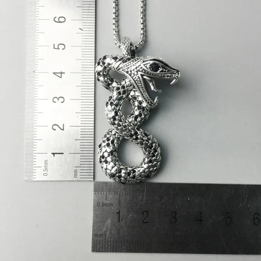 Vipère - Collier à petits maillons et pendentif serpent