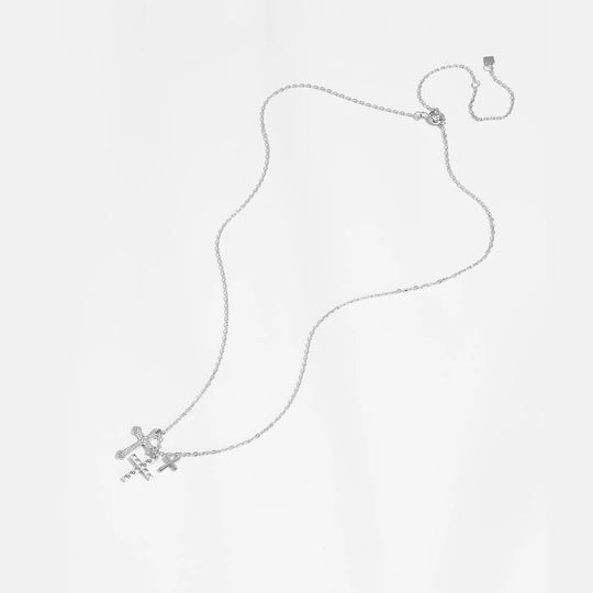 Trinité - Collier en argent sterling avec trois pendentifs croix - Femme