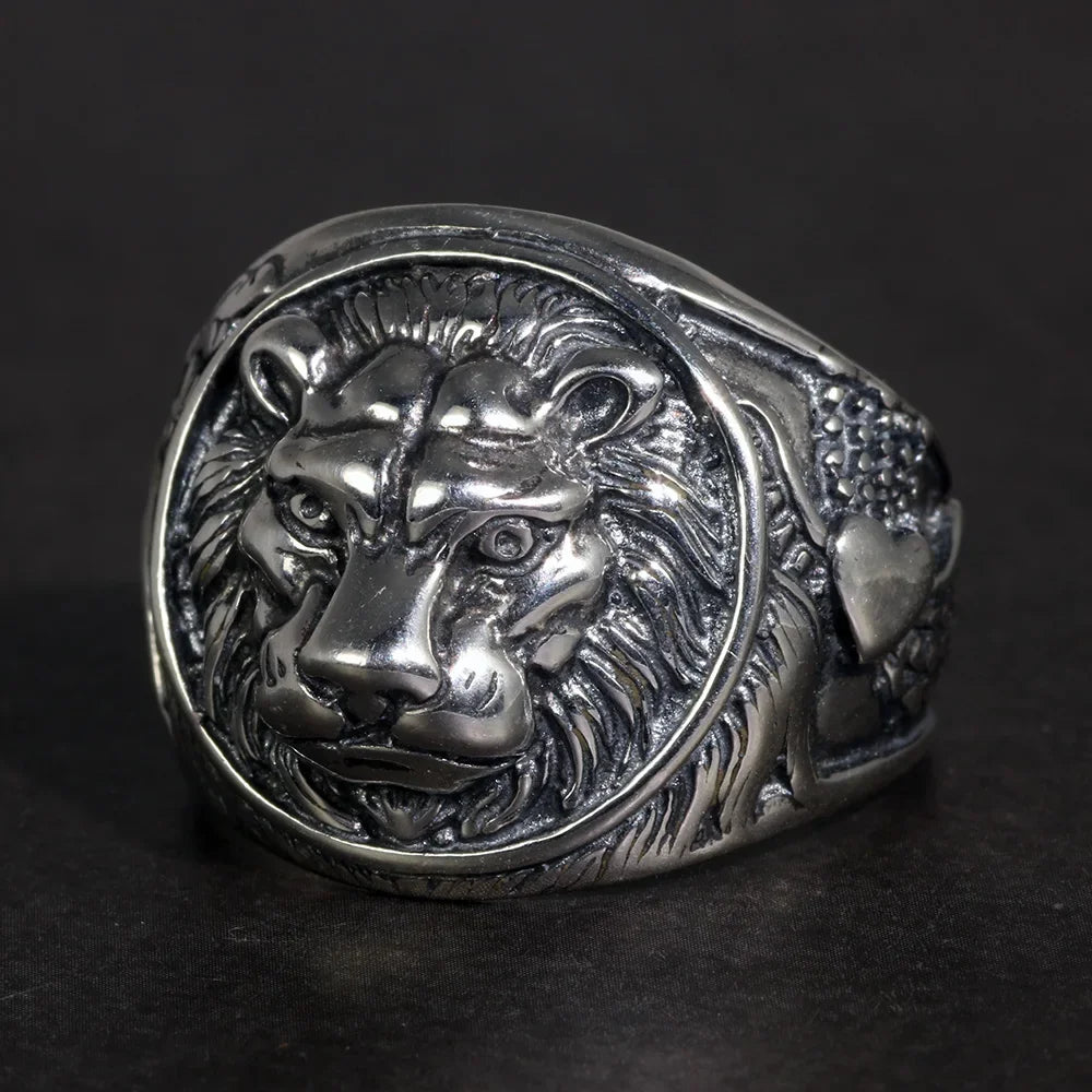 Leo - Bague chevalière avec tête de lion