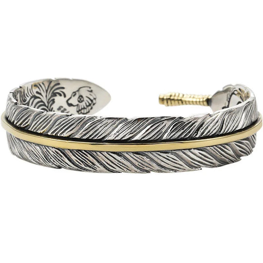 Soar - Bracelet Jonc Argent en forme de plumes