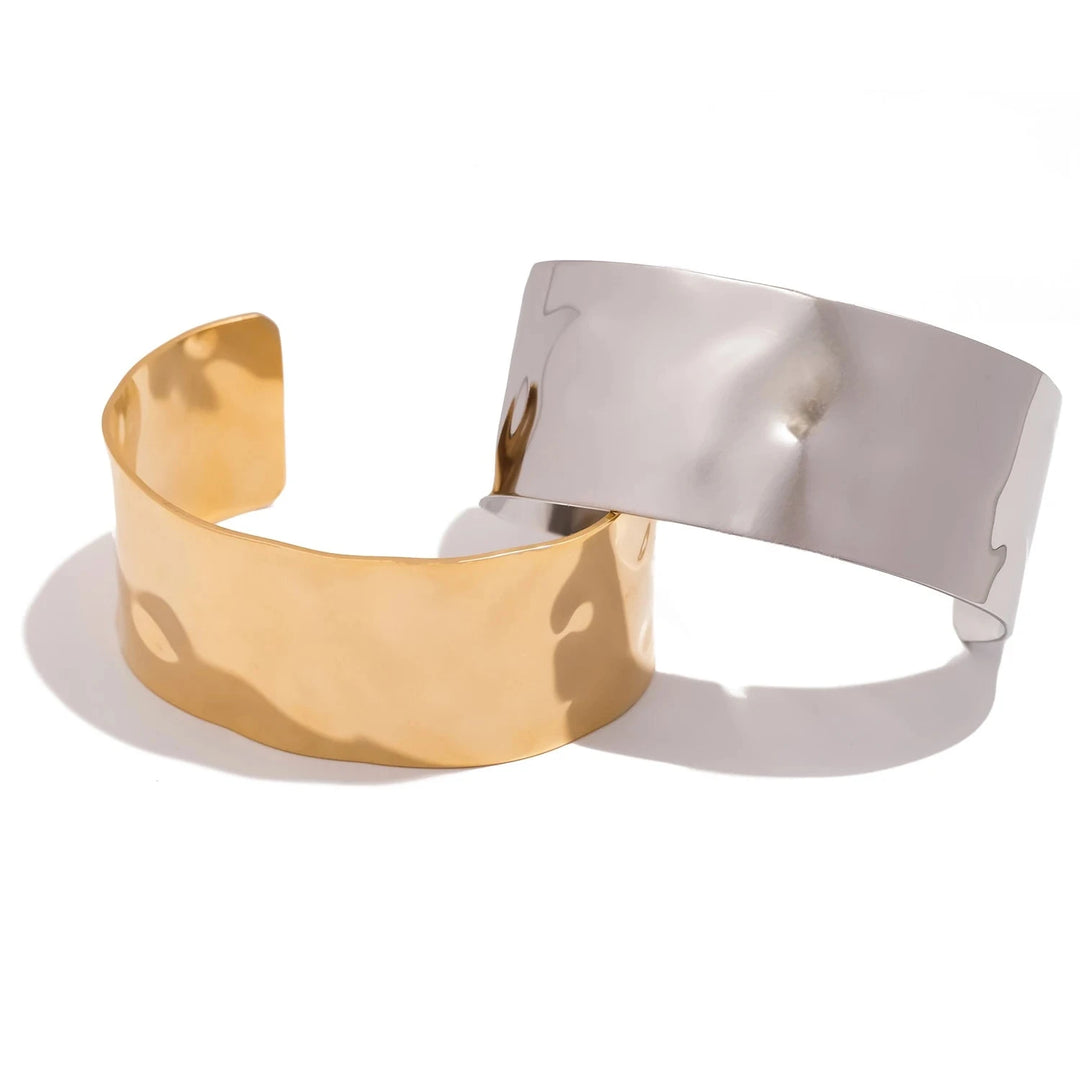 Ondine - Bracelet large en acier inoxydable - Femme