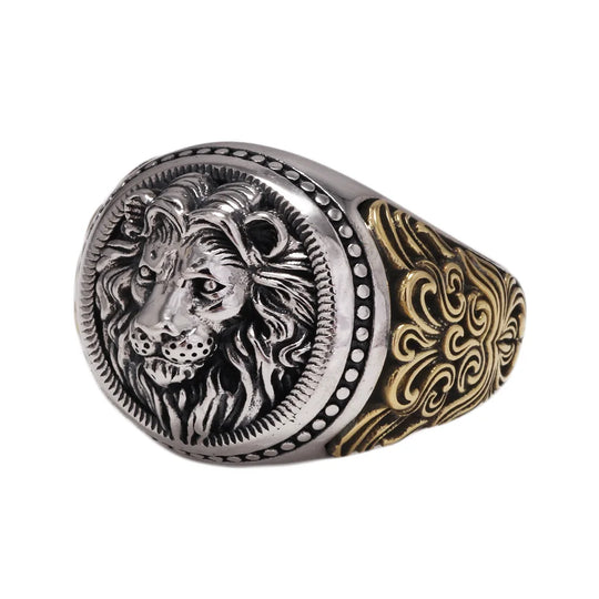 King - Bague vintage ajustable tête de lion