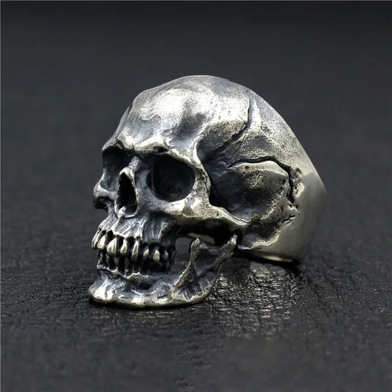 Pirate - Bague en Argent brossé avec tête de mort