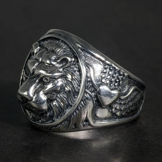 Leo - Bague chevalière avec tête de lion