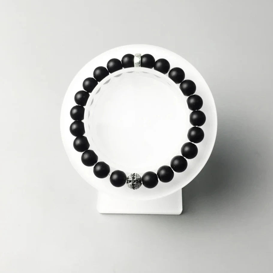 Chakra - Bracelets avec perle d'obsidienne noire