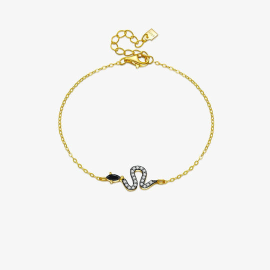 Snake - Bracelet en argent sterling avec zircon - Femme