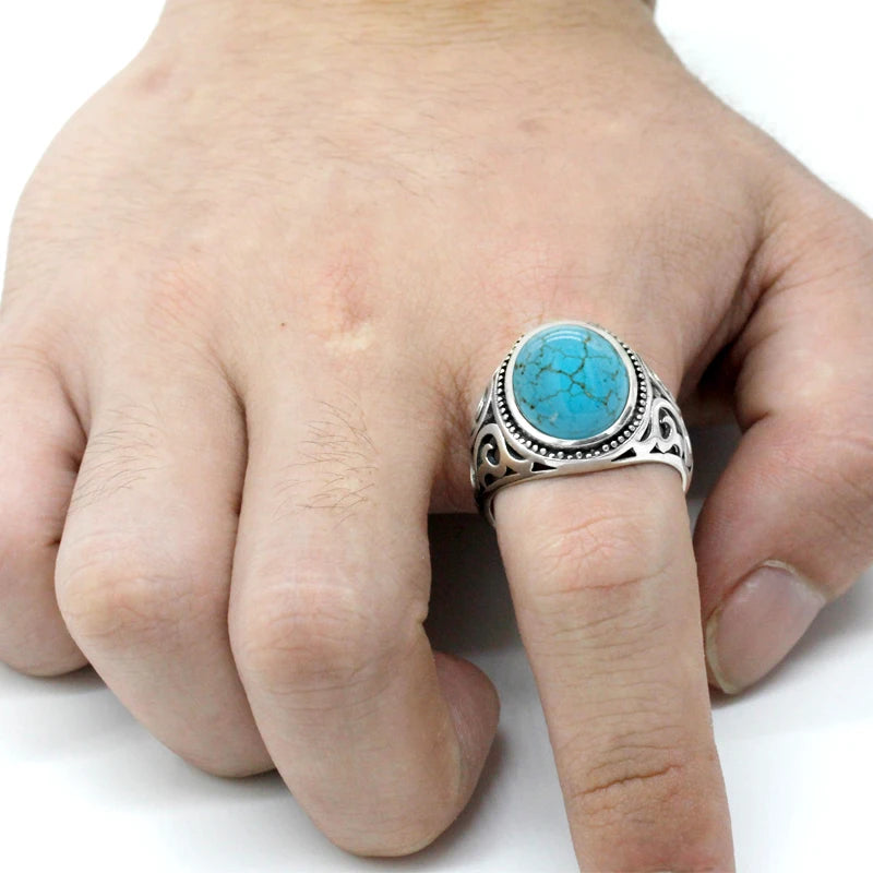 Aqua - Bague avec pierre d'Agate Naturelle