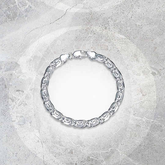 Steeve - Bracelet en argent double maille